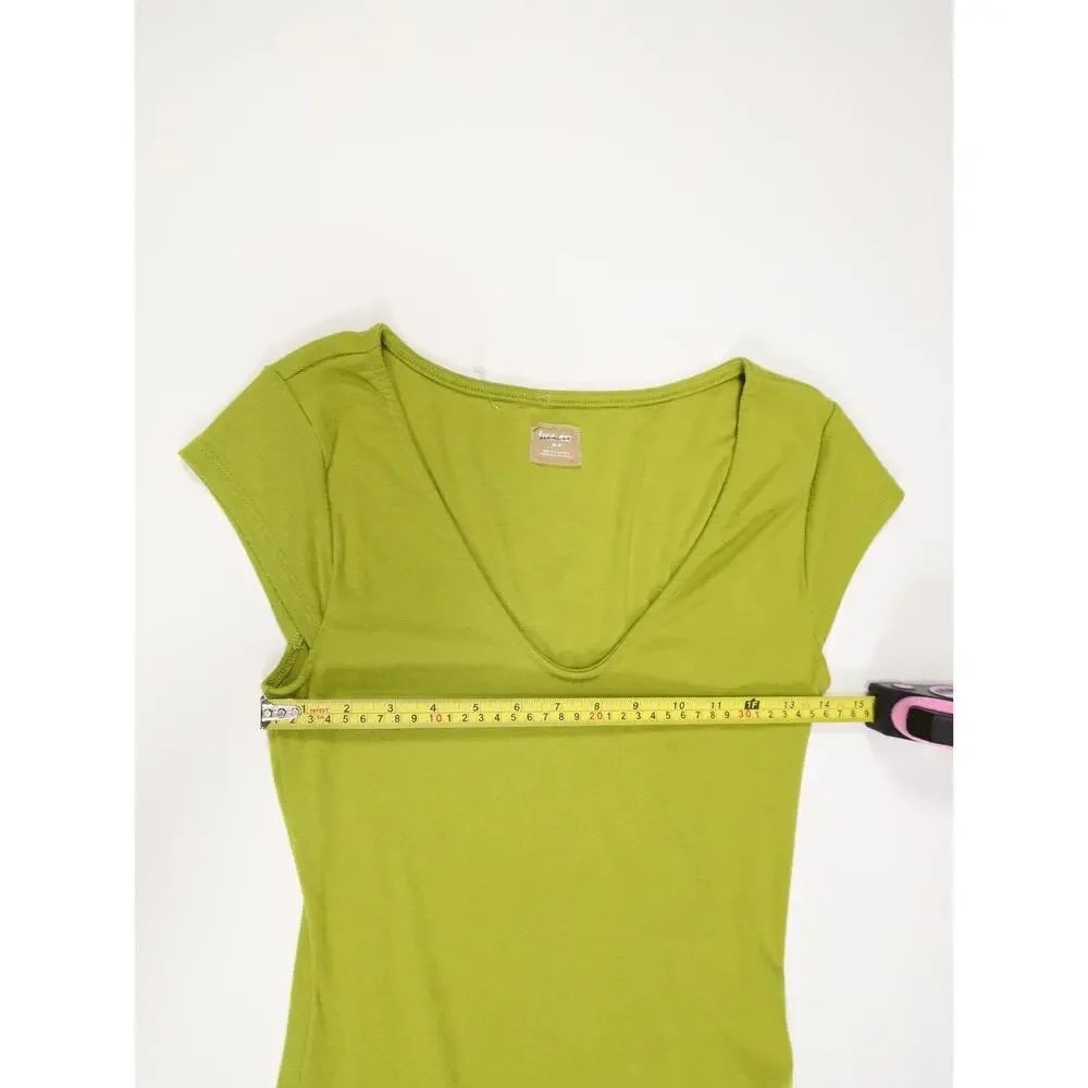Y2K Boho Luxe Ruched Side Tie Mini Dress Chartreuse Free-est Free People M